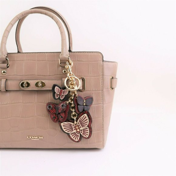 NWT Coach Butterfly Cluster Keychain Bag Charm PINK MULTI - Picture 2 of 8